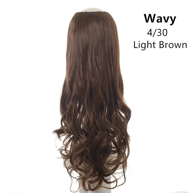 Wavy U-Part Wig with Clip-In Design – Long & Natural