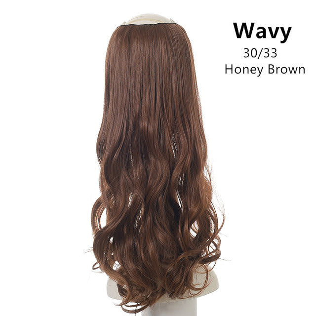 Wavy U-Part Wig with Clip-In Design – Long & Natural