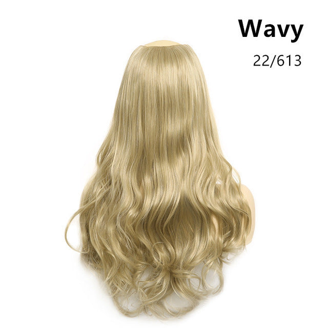 Wavy U-Part Wig with Clip-In Design – Long & Natural