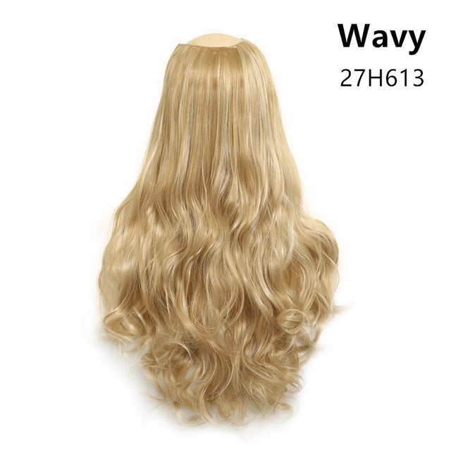 Wavy U-Part Wig with Clip-In Design – Long & Natural