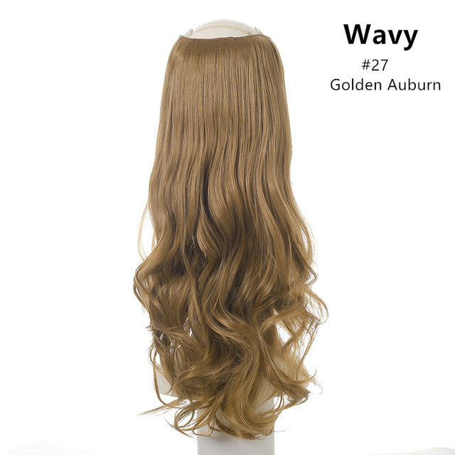 Wavy U-Part Wig with Clip-In Design – Long & Natural