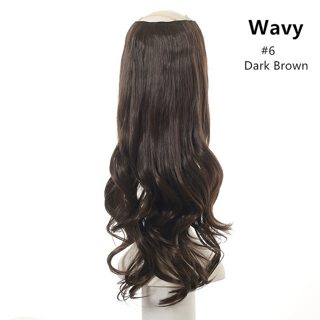 Wavy U-Part Wig with Clip-In Design – Long & Natural