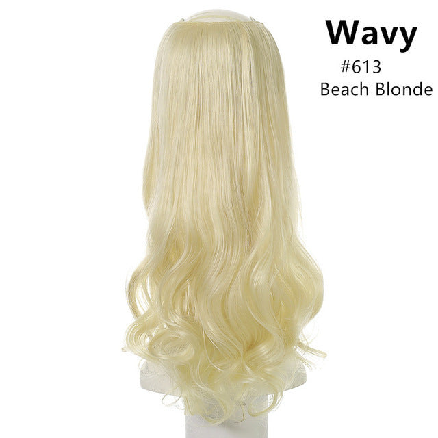 Wavy U-Part Wig with Clip-In Design – Long & Natural