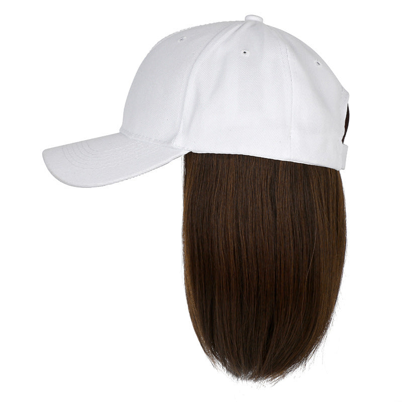 Bob Cut Wig Hat with Built-In Cap