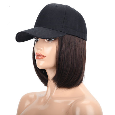 Wig Hat with Bob Cut – Built-In Hair Cap