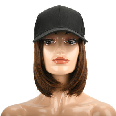 Wig Hat with Bob Cut – Built-In Hair Cap