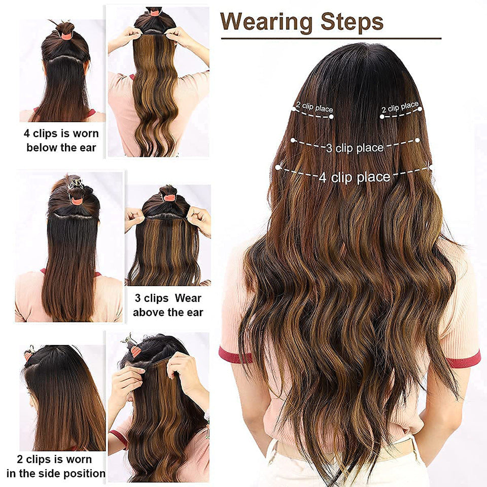 Long Water Ripple Wig – 4-Piece Extension Set