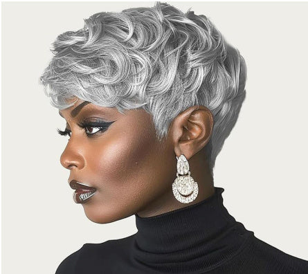 Short Curly Layered Wig – Human Hair