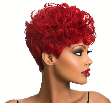 Short Curly Layered Wig – Human Hair