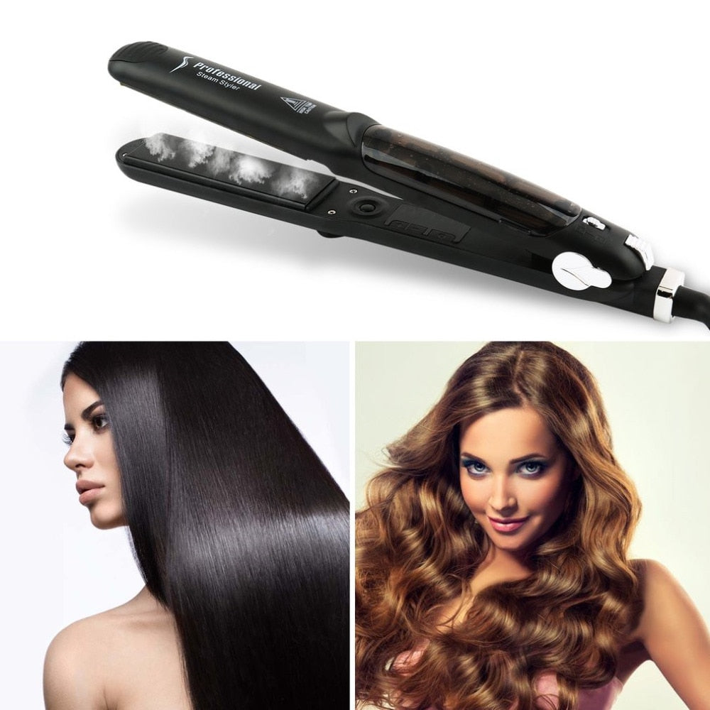 Professional Steam Flat Iron with Tourmaline Ceramic Plates