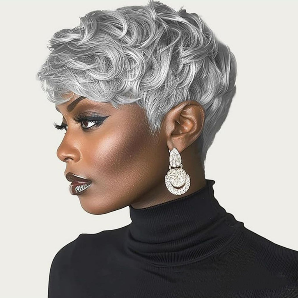 Short Curly Layered Wig – Human Hair
