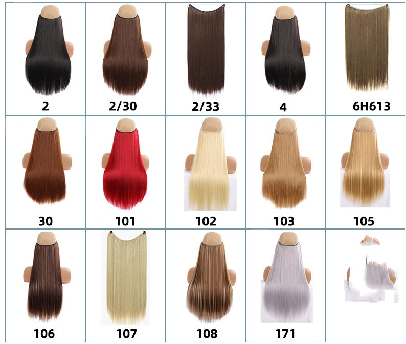 Fish Line Hair Weft – Seamless One-Piece Straight Extensions