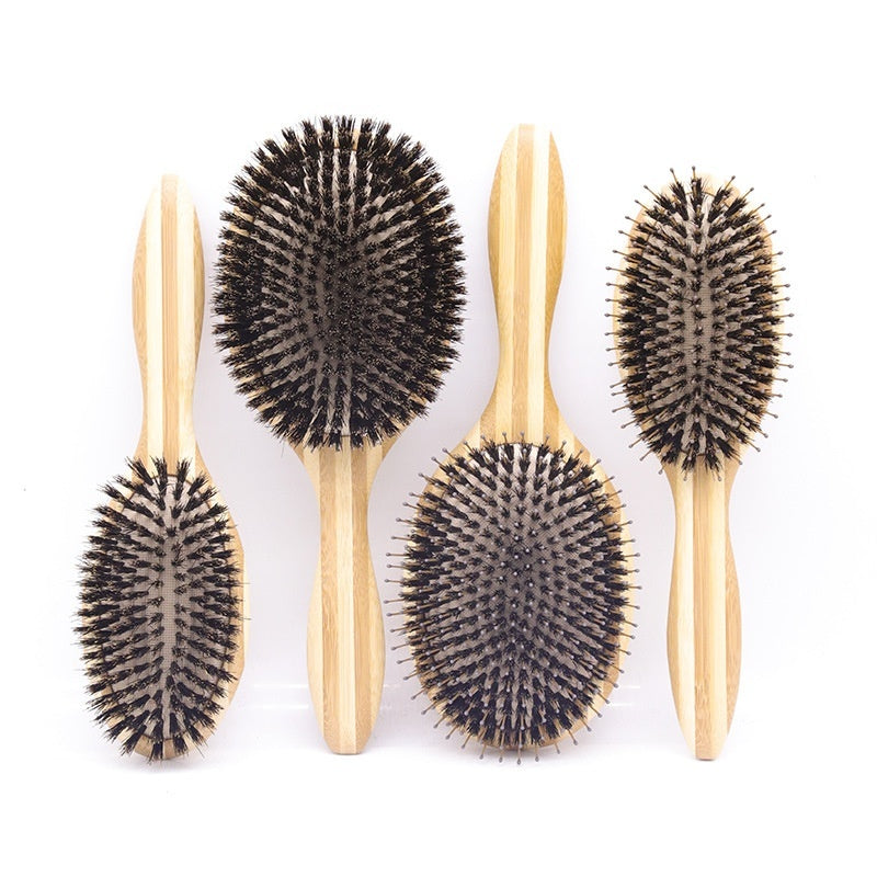 Wild Boar Bristle Hair Brush Cleaning Brush Airbag Straight Hair