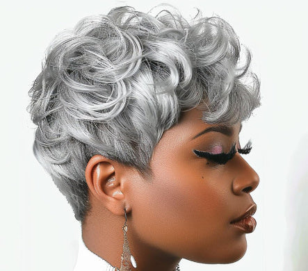 Short Curly Layered Wig – Human Hair